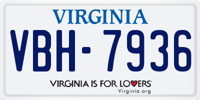VA license plate VBH7936