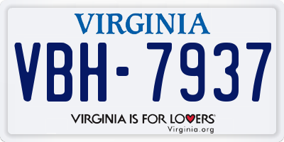 VA license plate VBH7937