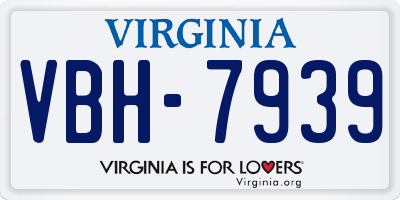 VA license plate VBH7939