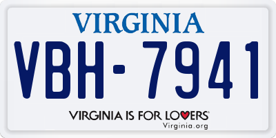 VA license plate VBH7941
