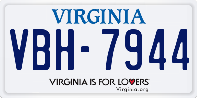 VA license plate VBH7944