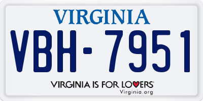 VA license plate VBH7951