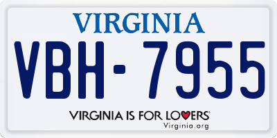 VA license plate VBH7955