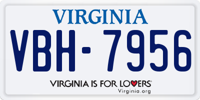 VA license plate VBH7956