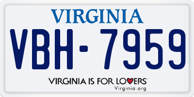 VA license plate VBH7959