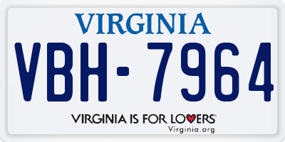 VA license plate VBH7964