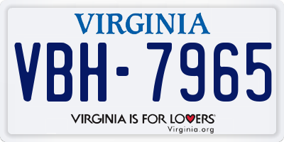 VA license plate VBH7965