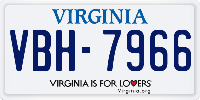 VA license plate VBH7966