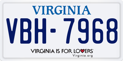 VA license plate VBH7968