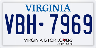 VA license plate VBH7969