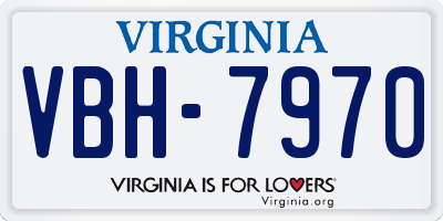 VA license plate VBH7970