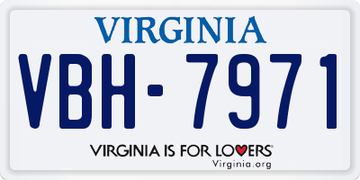 VA license plate VBH7971