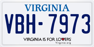 VA license plate VBH7973