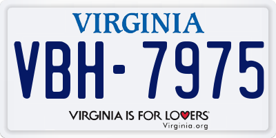 VA license plate VBH7975