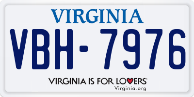 VA license plate VBH7976