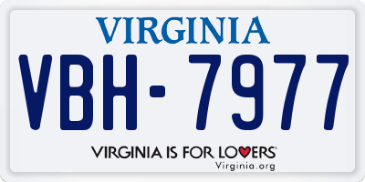 VA license plate VBH7977