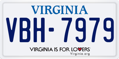 VA license plate VBH7979