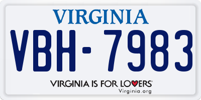 VA license plate VBH7983