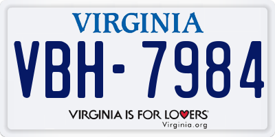 VA license plate VBH7984
