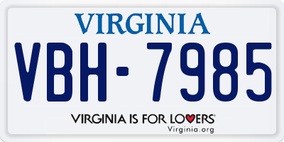 VA license plate VBH7985