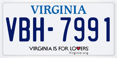 VA license plate VBH7991