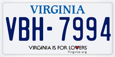 VA license plate VBH7994