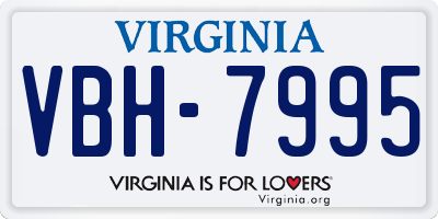 VA license plate VBH7995