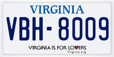 VA license plate VBH8009