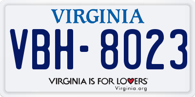 VA license plate VBH8023