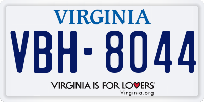 VA license plate VBH8044