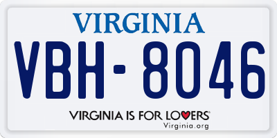 VA license plate VBH8046