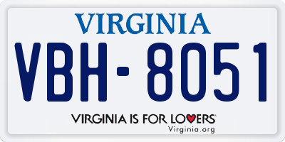 VA license plate VBH8051