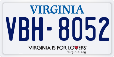 VA license plate VBH8052