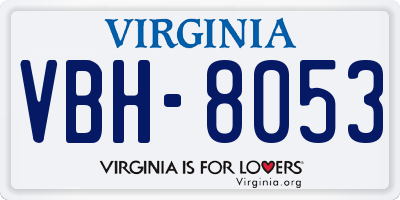 VA license plate VBH8053
