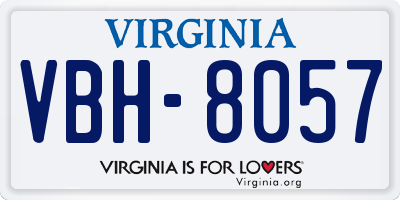 VA license plate VBH8057