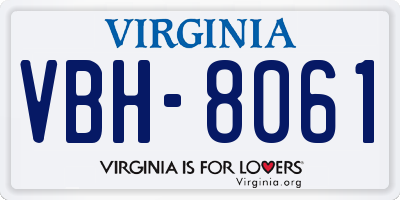 VA license plate VBH8061
