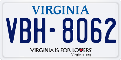 VA license plate VBH8062