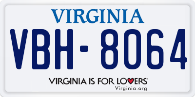 VA license plate VBH8064