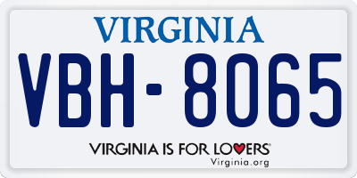 VA license plate VBH8065