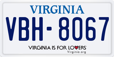 VA license plate VBH8067