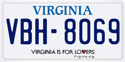 VA license plate VBH8069
