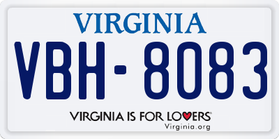 VA license plate VBH8083