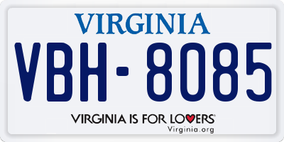 VA license plate VBH8085