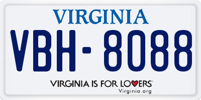 VA license plate VBH8088