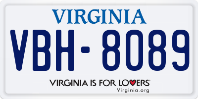VA license plate VBH8089