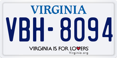 VA license plate VBH8094