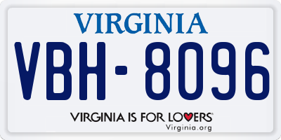 VA license plate VBH8096
