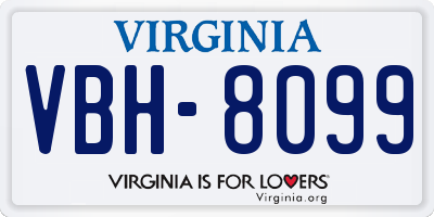 VA license plate VBH8099