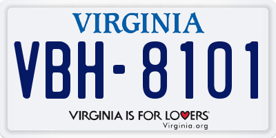 VA license plate VBH8101