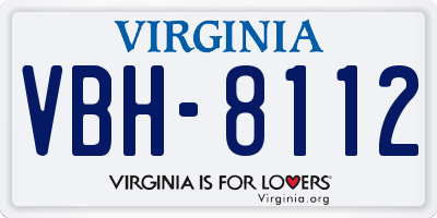 VA license plate VBH8112